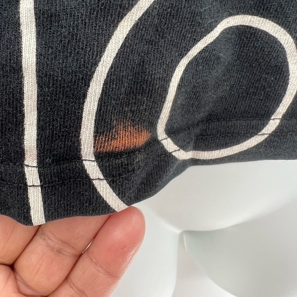 Women's Champion Heritage Cropped Tee, All Over Logo Big Block Text Outline Blac - Picture 5 of 11